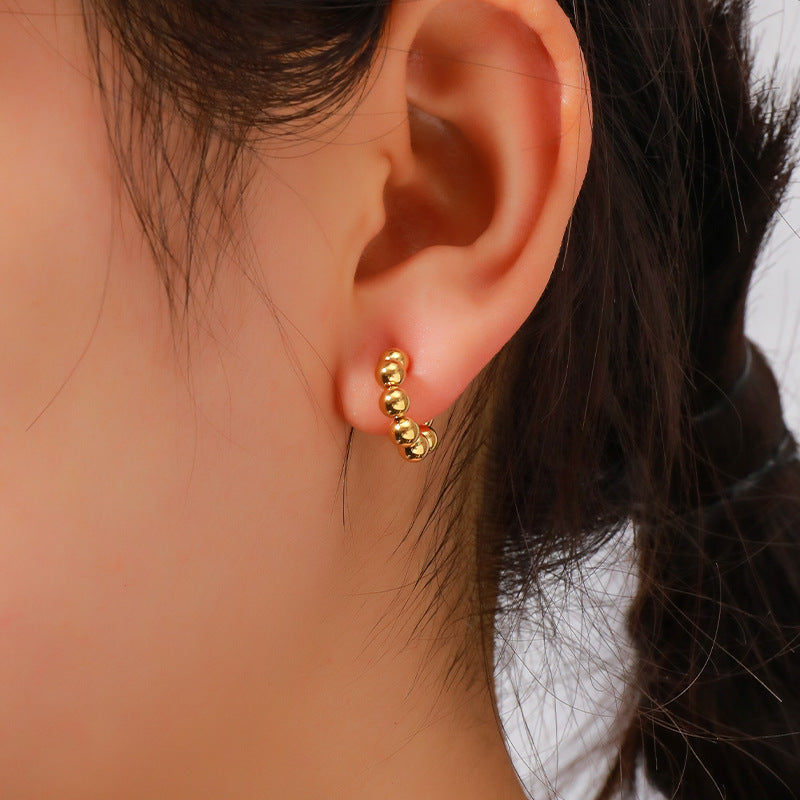 Stainless steel U-shaped stud earrings