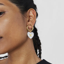 Load image into Gallery viewer, Stainless steel two-color heart-shaped pendant ear ring earrings