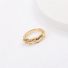 Load image into Gallery viewer, 18K gold stainless steel twisted knot ring
