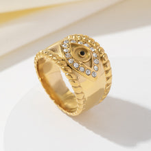 Load image into Gallery viewer, Stainless steel zirconium-encrusted Devil&#39;s Eye ring