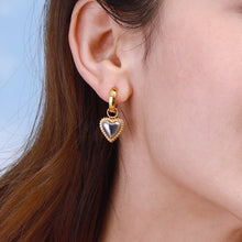 Load image into Gallery viewer, Stainless steel gold and silver color-matched heart-shaped pendant earrings