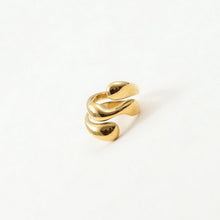 Load image into Gallery viewer, 18K gold stainless steel spiral three-layer smooth ring