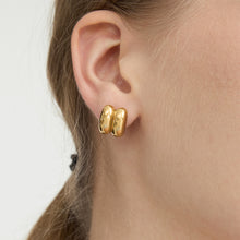 Load image into Gallery viewer, 18K gold stainless steel bean ear studs