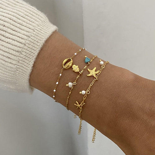 18K gold stainless steel bracelet set