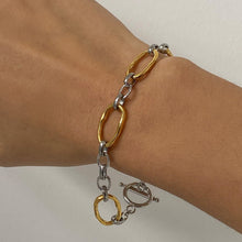Load image into Gallery viewer, Stainless steel gold and silver color-matched bracelet