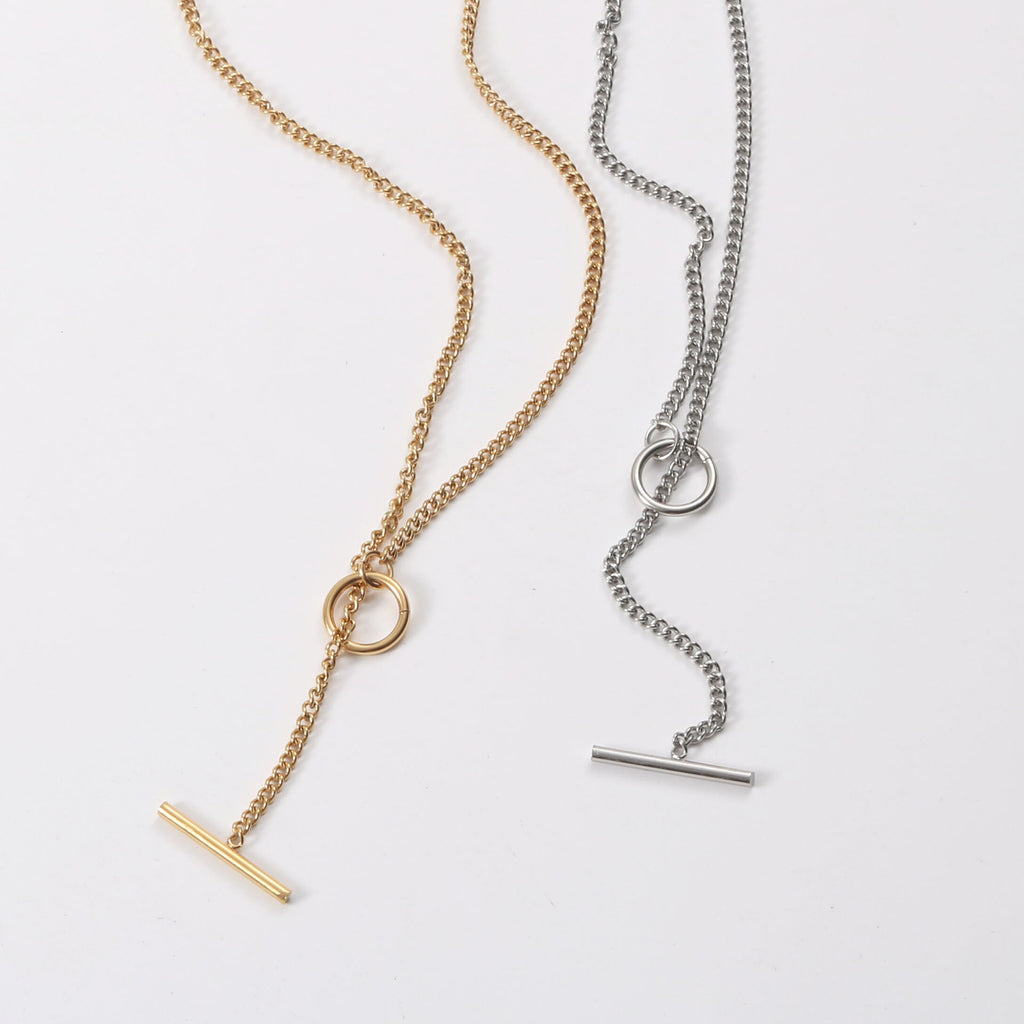 Stainless steel OT buckle necklace