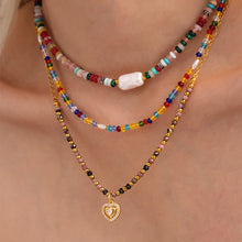Load image into Gallery viewer, Freshwater rice grain pearl natural stone beaded necklace collarbone chain