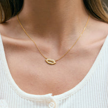 Load image into Gallery viewer, Stainless steel electroplated 18K gold white diamond lip pendant necklace