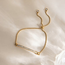 Load image into Gallery viewer, 18K gold stainless steel white rhinestone smiling face pull-out bracelet