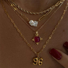 Load image into Gallery viewer, 18K gold color preservation pear-shaped square zircon necklace