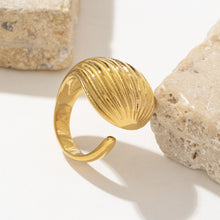 Load image into Gallery viewer, Stainless steel 18K gold special-shaped brushed texture open ring