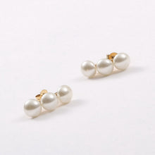Load image into Gallery viewer, 18K gold stainless steel pearl earrings