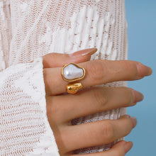 Load image into Gallery viewer, Stainless steel special-shaped pearl ring