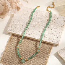 Load image into Gallery viewer, Green Dongling Natural stone handcrafted beaded necklace