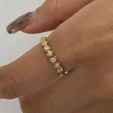 Load image into Gallery viewer, A three-piece set of stainless steel zirconium-encrusted rings that can be stacked