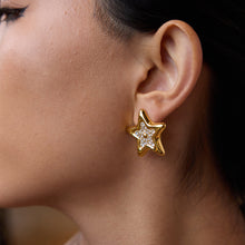 Load image into Gallery viewer, Stainless steel star-studded rhinestone earrings
