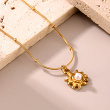 Load image into Gallery viewer, Stainless steel 18K real gold sunflower beaker necklace collarbone chain