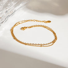 Load image into Gallery viewer, Golden stainless steel beaded chain, O-shaped chain, two-color anklets