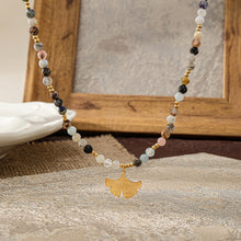 Load image into Gallery viewer, A hand-beaded necklace made of colored natural tourmaline