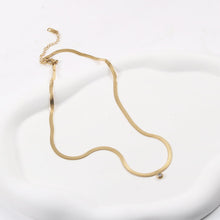 Load image into Gallery viewer, Flat snake chain stainless steel with 18k gold
