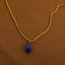 Load image into Gallery viewer, 18K gold stainless steel natural stone lapis lazuli pendant necklace