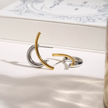 Load image into Gallery viewer, Stainless steel gold and silver color-matched earrings