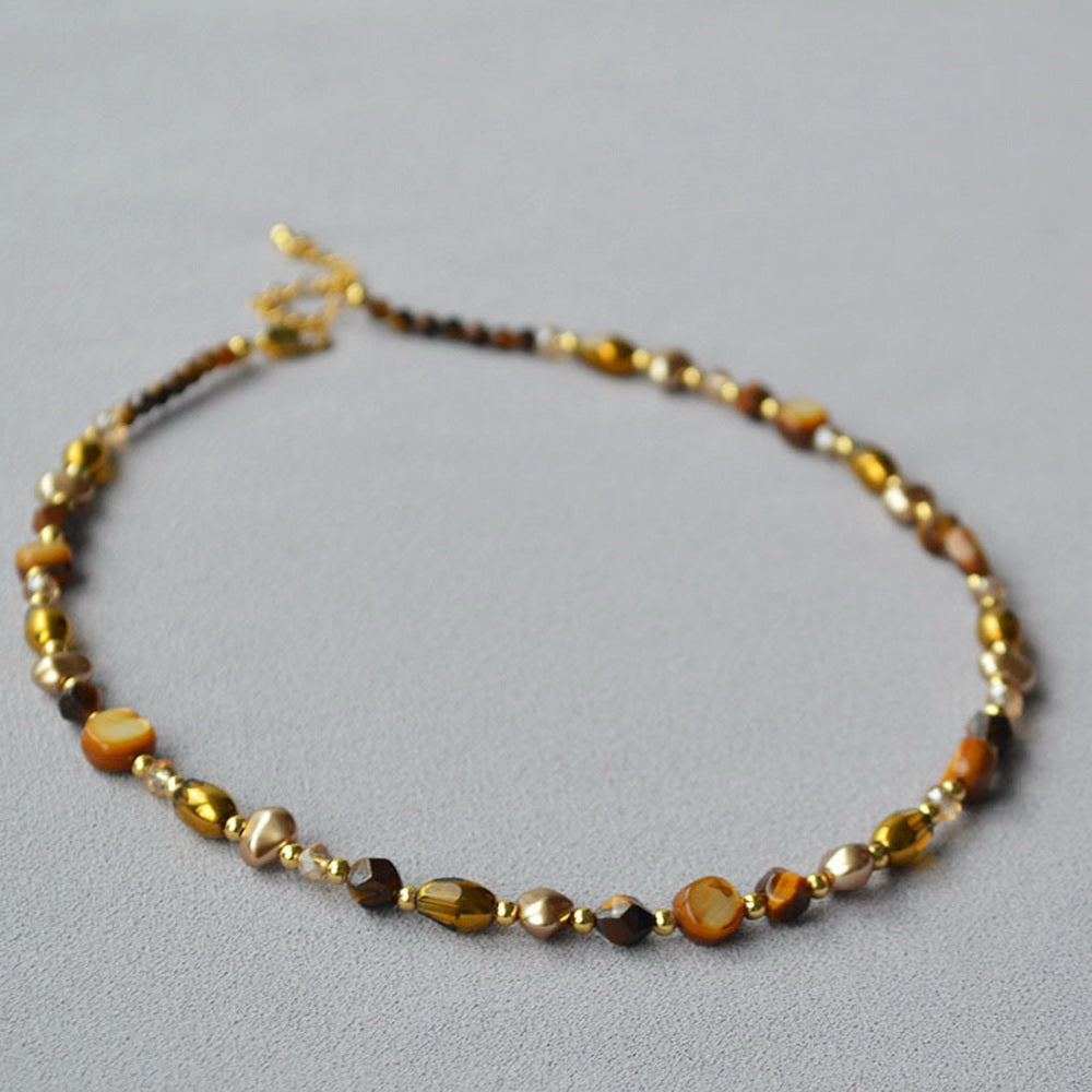 Tiger's eye stone bead necklace