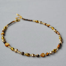 Load image into Gallery viewer, Tiger&#39;s eye stone bead necklace