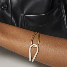 Load image into Gallery viewer, Stainless steel two-color open bracelet