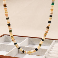 Load image into Gallery viewer, Colored natural stone beaded necklace
