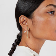 Load image into Gallery viewer, Gold and silver dual-color stainless steel front and back earrings