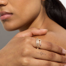 Load image into Gallery viewer, Stainless steel serpentine zircon ring