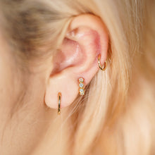 Load image into Gallery viewer, 18K gold copper micro-inlaid zircon small ear buckles