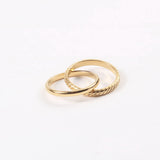 One stainless steel double-ring wound ring