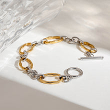 Load image into Gallery viewer, Stainless steel gold and silver color-matched bracelet