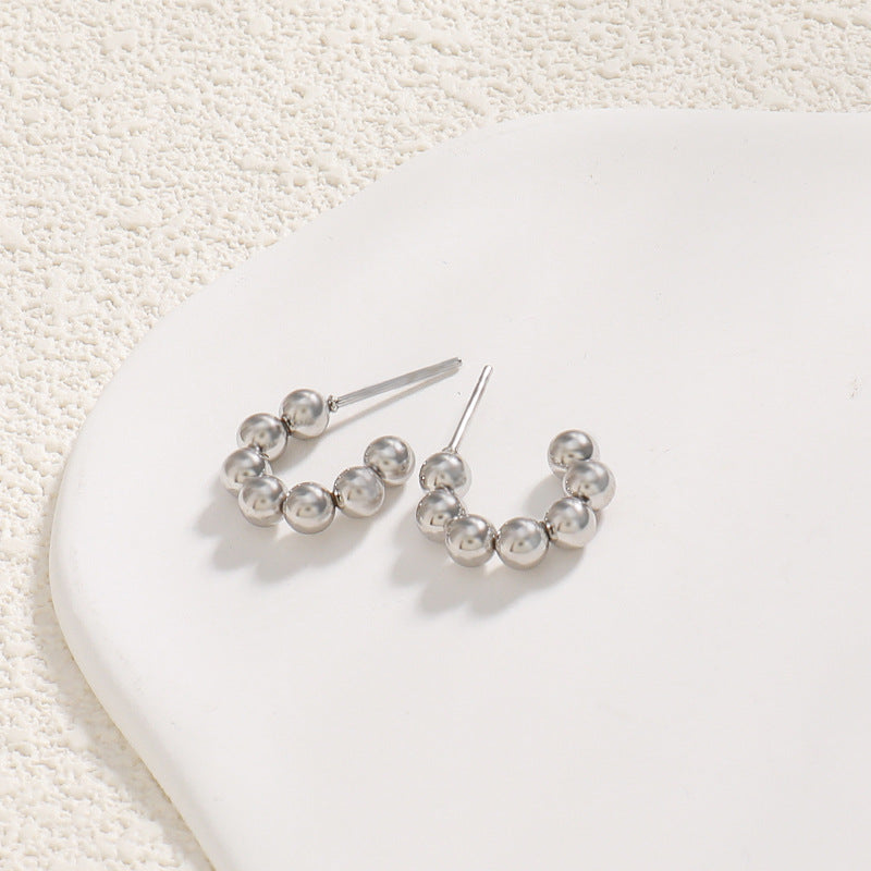 Stainless steel U-shaped stud earrings