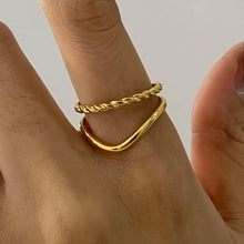 Load image into Gallery viewer, Stainless steel diamond stackable ring set