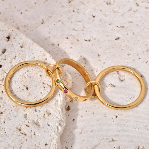 Colored zircon ring set