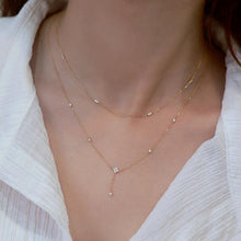 Load image into Gallery viewer, S925 sterling silver plated with 18K gold four-leaf clover zircon pendant necklace collarbone chain