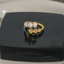 Load image into Gallery viewer, Stainless steel freshwater pearl ring