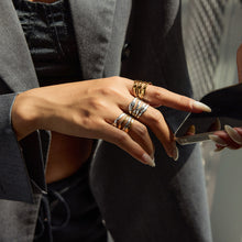 Load image into Gallery viewer, Stainless steel golden steel color two-tone ring