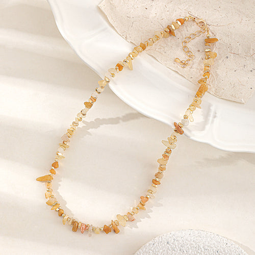 Irregular natural stone beaded necklace