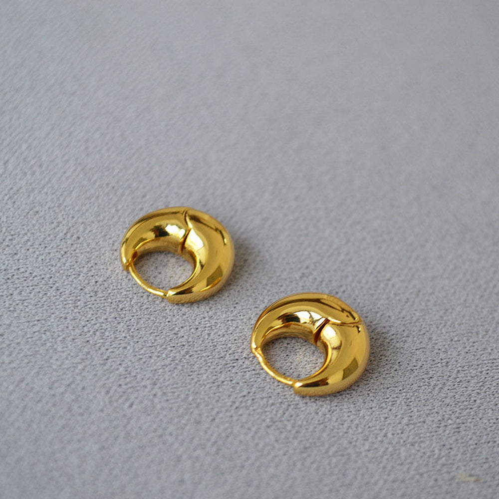 Brass gold-plated round ear buckles