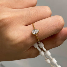 Load image into Gallery viewer, A three-piece set of stainless steel zirconium-encrusted rings that can be stacked