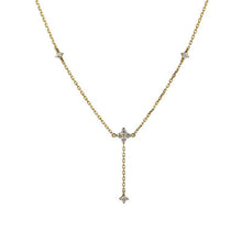 Load image into Gallery viewer, S925 sterling silver plated with 18K gold four-leaf clover zircon pendant necklace collarbone chain