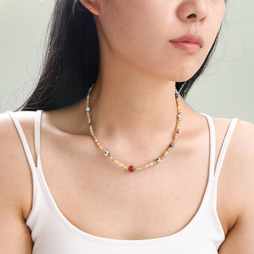 Red Dongling Natural stone beaded necklace