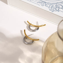 Load image into Gallery viewer, Stainless steel gold and silver color-matched earrings
