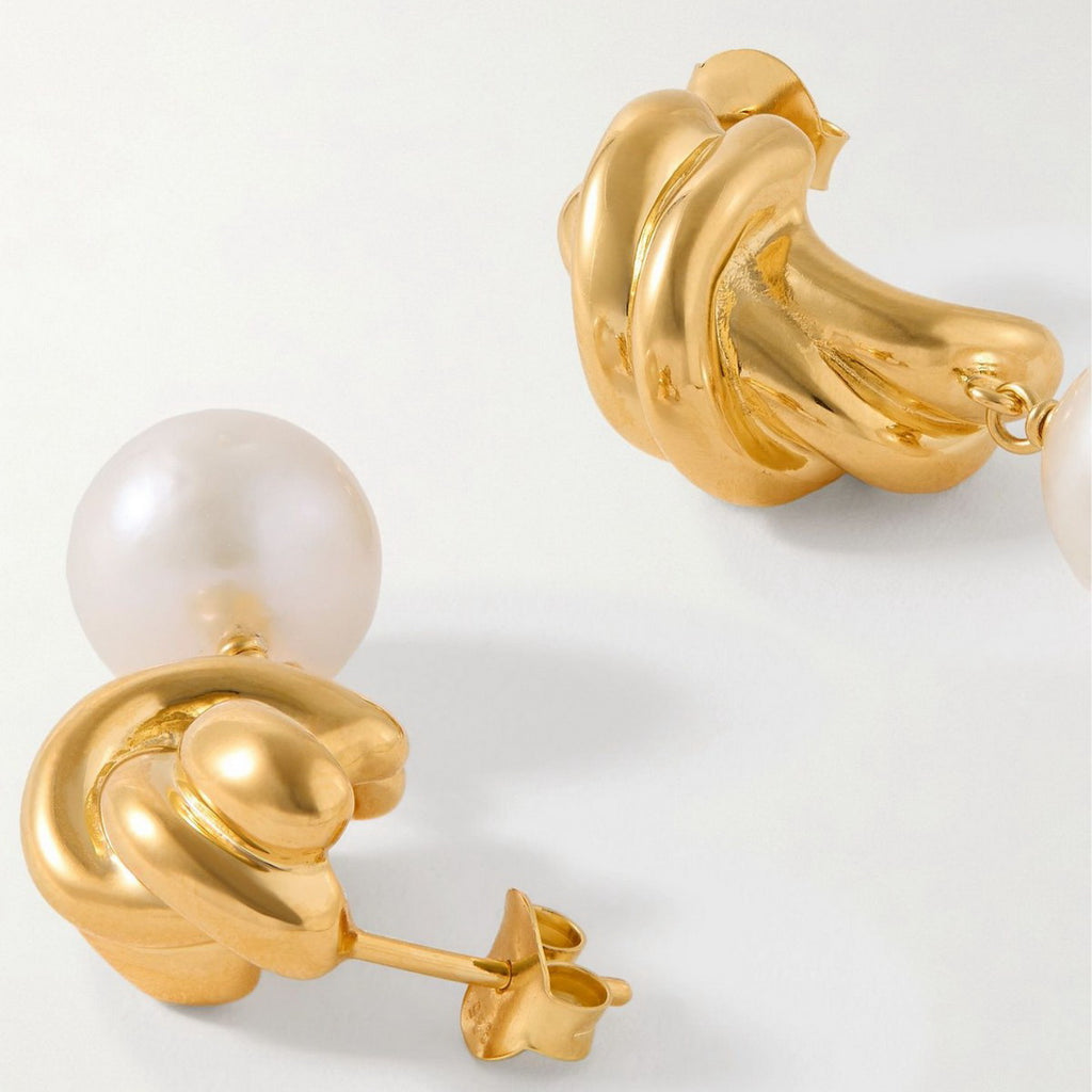 Stainless steel pearl earrings