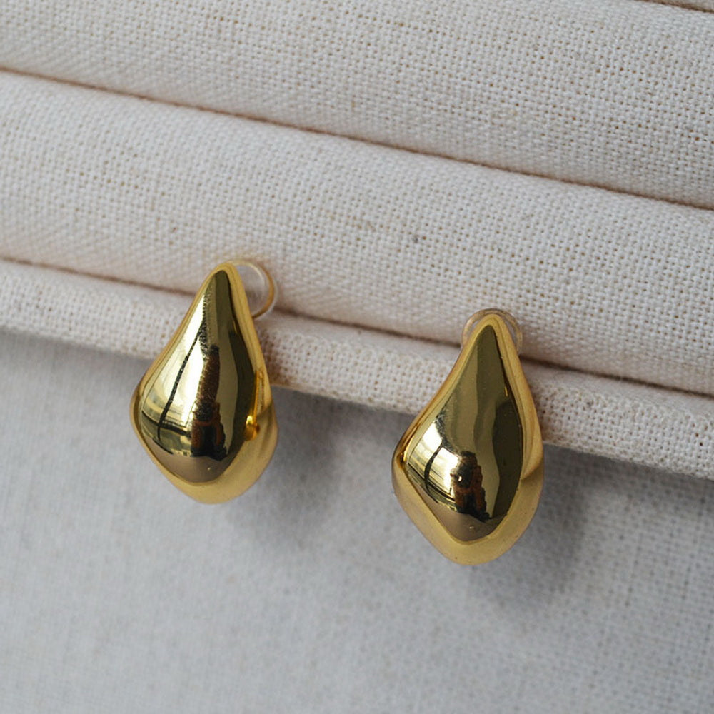 Brass gold-plated 925 silver needle irregular teardrop earrings