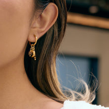 Load image into Gallery viewer, 18K stainless steel star and moon tassel round ear buckles